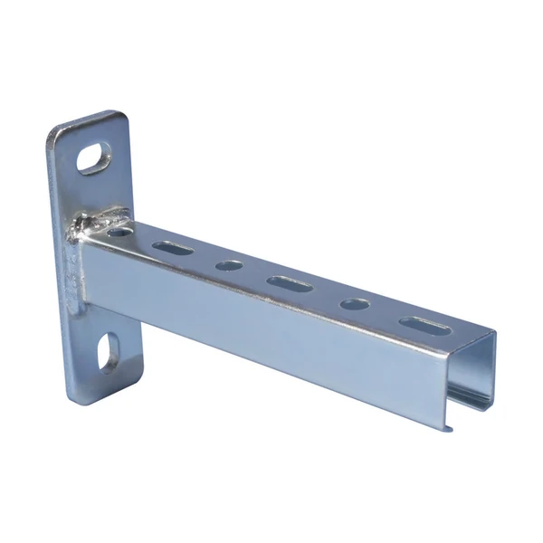 Console en rail E0 - Perforée, laminée à froid. Plaque arrière avec trous oblongs.