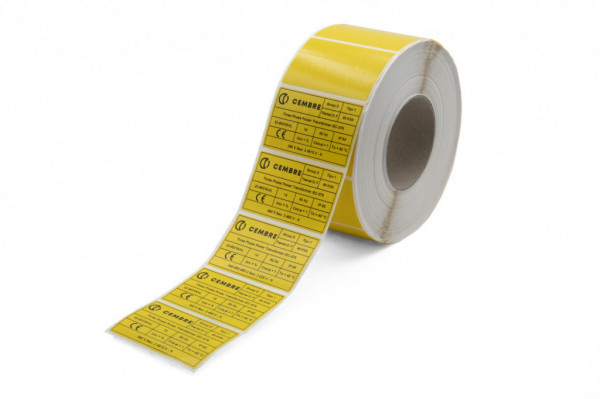 Etiquette adhésive en rouleau type TTL 12 x 25 mm jaune