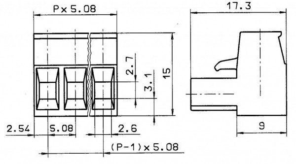 Bloc de prise femelle, Raccordement vissé, Nombre de pôles: 20, Largeur: 101,6 mm, Couleur: Vert - visuel 2