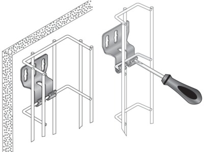 Support vertical SV 50, finition SZ. Pour chemin de câbles fil. Utilisable en suspension par tige filetée 6-8 mm, réglable en 3 positions, mains libres : blocage en translation. - visuel 2