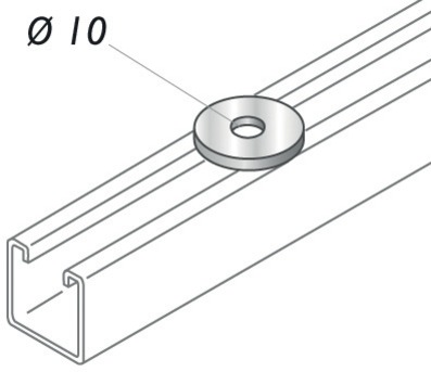 Rondelle plate diamètre 10, pour STRUT 41, finition GC
