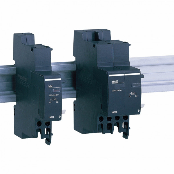 Acti 9 - MN - déclencheur voltmétrique - pour NG125 - Circuit de commande : 230...240 VCA 50/60 Hz - Conforme à EN/IEC 60947-5-1 - Largeur : 4 pas de 9 mm - visuel 3