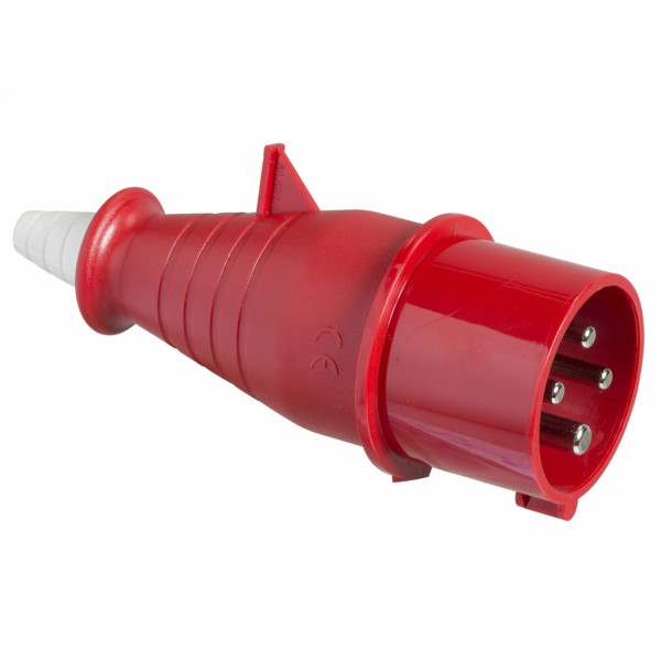 Mureva - prise mobile avec inverseur de phase - industriel - basse tension - droit - 16A - 3P+T - 380...415 V - 50/60 Hz - IEC 60309-1 et 2 - vis imperdables - Diam. câbles : 8 à 15mm - IP44 - 850°C - gris ( RAL 7035 ) - rouge - visuel 1