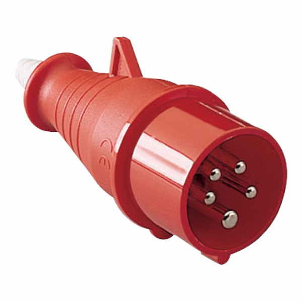Mureva - prise mobile avec inverseur de phase - industriel - basse tension - droit - 16A - 3P+N+T - 380...415 V - 50/60 Hz - IEC 60309-1 et 2 - vis imperdables - Diam. câbles : 8 à 15mm - IP44 - 850°C - gris ( RAL 7035 ) - rouge - visuel 2