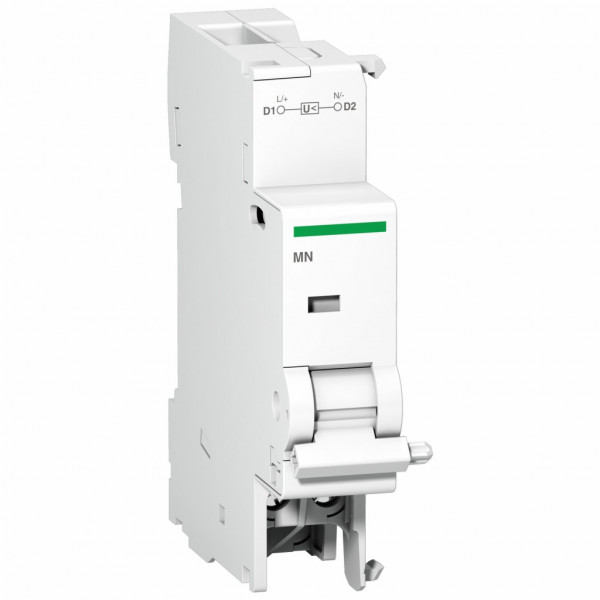 Acti 9 | Prodis - MN - déclencheur voltmétrique - pour C120 | C60 | DPN | Vigi DPN - Circuit de commande : 220...240 VCA 50/60 Hz - Conforme à EN/IEC 60947-5-1 - Largeur : 2 pas de 9 mm - visuel 1