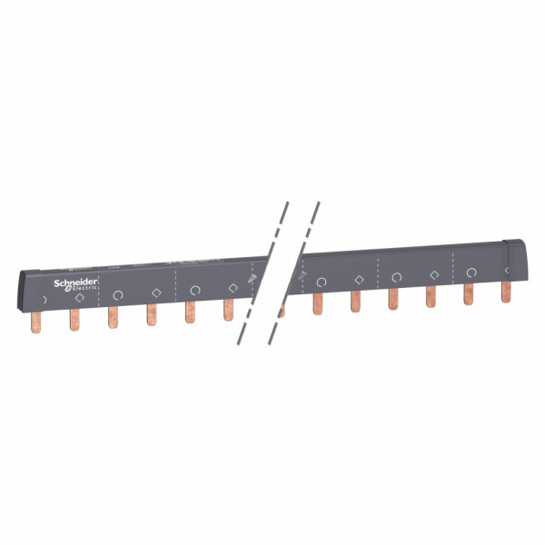Acti 9 - Peigne de raccordement - 1P+N - 12 voies 1P+N - Ie 100A 40°C - Ue 415 V CA - 24 modules de 18 mm - découpable - Pas de raccordement : 18mm - blanc RAL 9003 - visuel 1