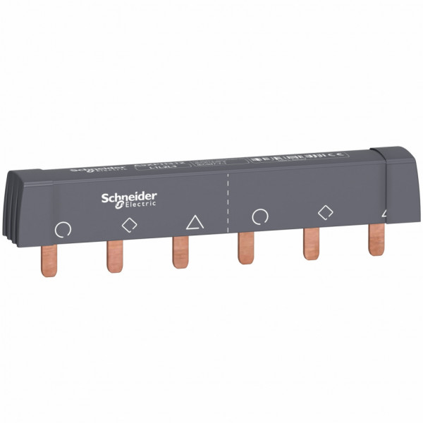Acti 9 - peigne de raccordement à dents - 3P - 100A à 40°C - Ue 415 V CA - 6 modules de 18 mm - découpable - le pas de raccordement : 18mm - blanc RAL 9003 - visuel 2