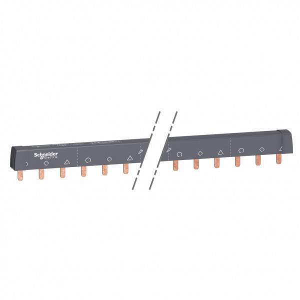 Acti 9 - Peigne de raccordement - 3P - 8 voies 3P - Ie 100A 40°C - Ue 415 V CA - 24 modules de 18 mm - découpable - Pas de raccordement : 18mm - blanc RAL 9003 - visuel 1