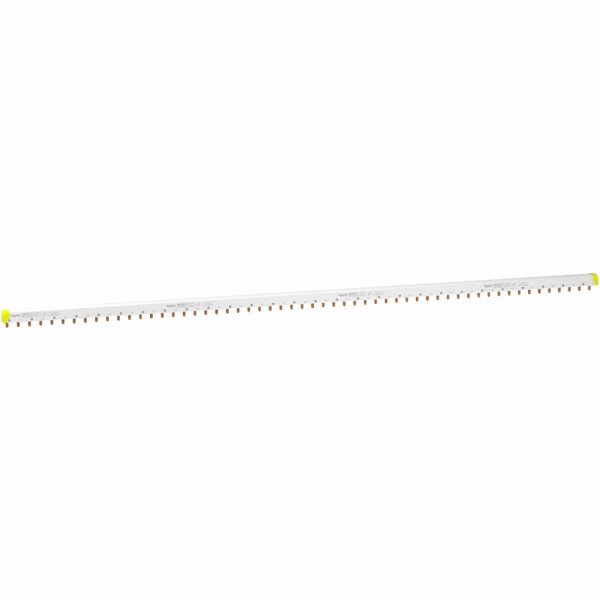 Acti 9 - Peigne de raccordement - 3P+N - 28 voies P+N + auxiliaire - Ie 100A 40°C - Ue 415 V CA - 57 modules de 18 mm - découpable - Pas de raccordement : 18mm - blanc RAL 9003 - visuel 1