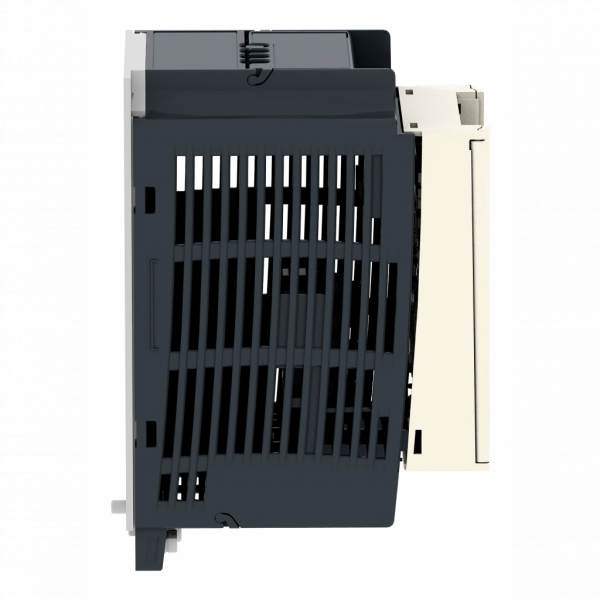 Altivar - ATV12 - variateur de vit. - 0,18kW 0,25CV - 200..240V - 1ph - radiateur - H143mmxL72mmxP102,2mm - puissance moteur : 0,25hp - puissance moteur : 0,18 kW - avec filtre CEM - IP20 - connecteur RJ45 - 2-fils RS 485 - visuel 3