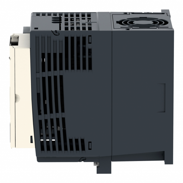 Altivar - ATV12 - variateur de vit. - 0,75kW 1CV - 100..120V - 1ph - radiateur - H142mmxL105mmxP156,2mm - puissance moteur : 1hp - puissance moteur : 0,75 kW - sans filtre CEM - IP20 - connecteur RJ45 - 2 fils RS 485 - visuel 4