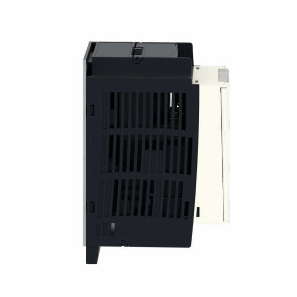 Altivar ATV12 - variateur de vit. - 0,75kW 1CV - 200..240V - 1ph - sur semelle - H143mmxL72mmxP102,2mm - puissance moteur : 1 hp - puissance moteur : 0,75 kW - avec filtre CEM - IP20 - connecteur RJ45 - 2 fils RS 485 - visuel 3
