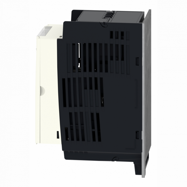Altivar ATV12 - variateur de vit. - 0,75kW 1CV - 200..240V - 1ph - sur semelle - H143mmxL72mmxP102,2mm - puissance moteur : 1 hp - puissance moteur : 0,75 kW - avec filtre CEM - IP20 - connecteur RJ45 - 2 fils RS 485 - visuel 4