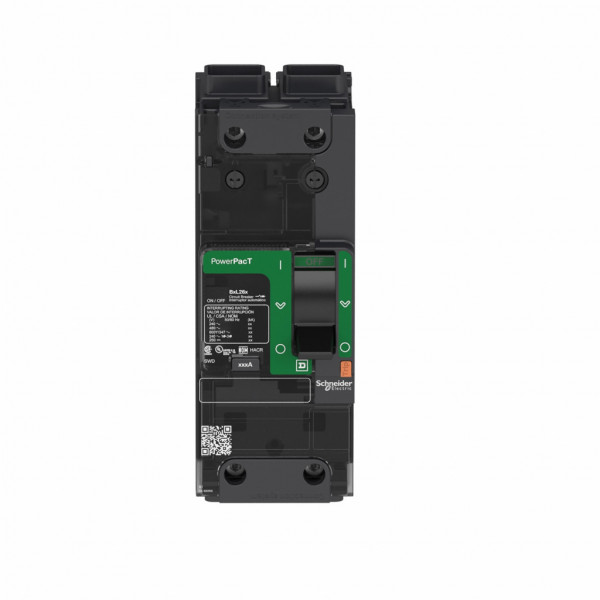 PowerPact B - disjoncteur - thermique-magnétique - déclencheur TM-D 35A - 2P 2t - code pdc D - commande par maneton - bornes cosses M6 - HLP : 137x54x80mm - larg. 6 pas de 9 mm - visuel 1