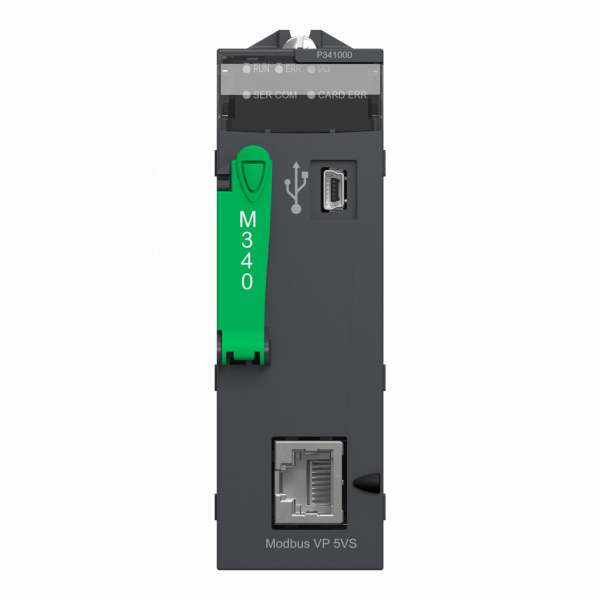 Modicon M340 - processeur - 512 E/S TOR 128 E/S ANA - 1Modbus - 11 emplacements - gestion E/S TOR : 512 E/S configuration rack individuel - processeur E/S analogique : 88 E/S configuration rack individuel, 128 E/S configuration multi-rack - visuel 1