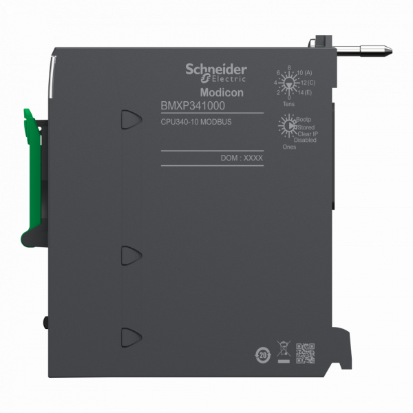 Modicon M340 - processeur - 512 E/S TOR 128 E/S ANA - 1Modbus - 11 emplacements - gestion E/S TOR : 512 E/S configuration rack individuel - processeur E/S analogique : 88 E/S configuration rack individuel, 128 E/S configuration multi-rack - visuel 4