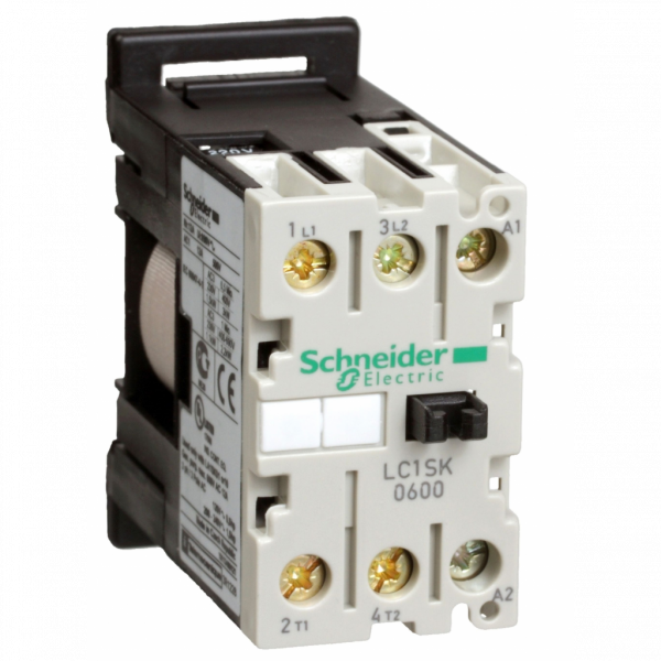 TeSys LC1SK - contacteur - 2P - AC-3 - 6A - bobine 230Vca - H56mmxL27mmxP55,5mm - IP2x - application : charge résistive (AC-1), commande moteur (AC-3) - tension assignée d'emploi (circuit de puissance ) : <= 690 V CA 50/60 Hz - visuel 1