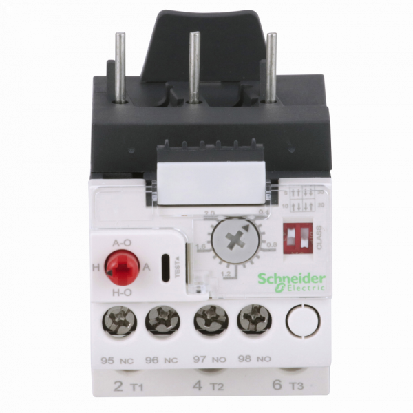 TeSys LRD - relais protection thermique - 3P - 0,4..2A - H72,5mmxL45mmxP79,9mm - IP20 - utilisation : protection moteur - zone de réglage protection thermique : 0,4…2A - accessoires associés : LC1D09, LC1D25, LC1D32, LC1D12, LC1D38, LC1D18 - visuel 1
