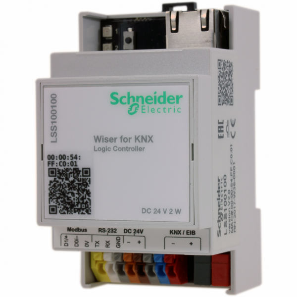 KNX - Wiser for KNX - contrôleur logique multi-protocole KNX - Modbus avec serveur Web - H90mmxL52mmxP58mm - protocole de communication : BACnet, KNX, IP (Internet Protocol), Modbus - tension d'alimentation : 24 V CC - IP20 - visuel 1