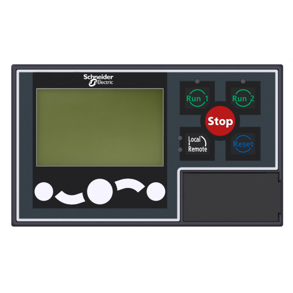 TeSys T - unité de contrôle opérateur - H70mmxL117mmxP50mm - IP54 (face), IP20 (arrière) - afficheur : LCD rétro-éclairé - indicateur de tension : 4 LEDs - 10 boutons poussoirs - visuel 1