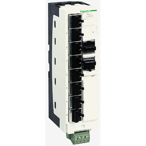 TeSys U - répartiteur Modbus - 10 connecteurs RJ45 et 1 bornier à vis - nombre maximum de connexions : 8 - visuel 3