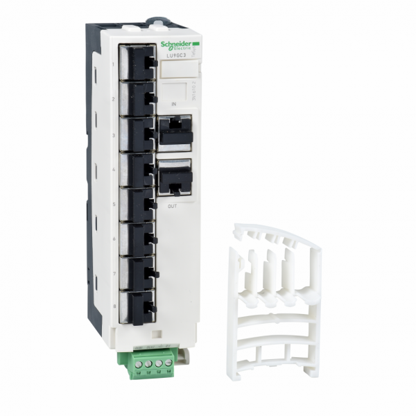 TeSys U - répartiteur Modbus - 10 connecteurs RJ45 et 1 bornier à vis - nombre maximum de connexions : 8 - visuel 2