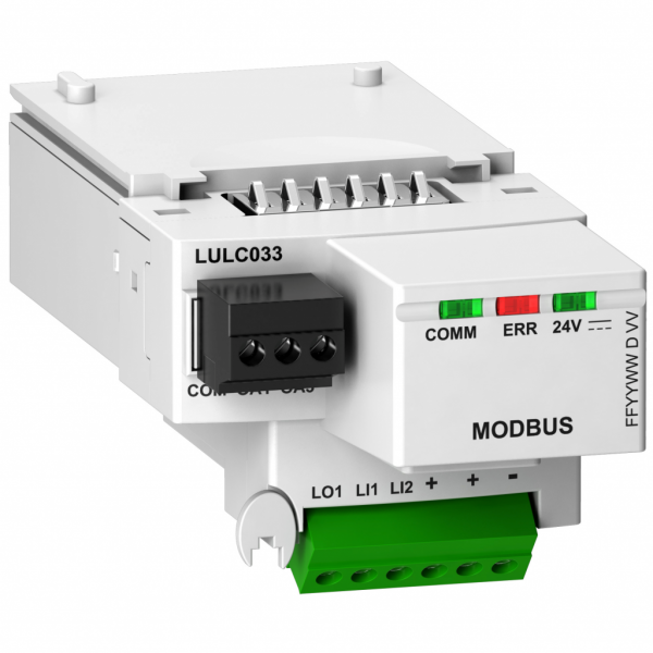 TeSys U - module de communication - 24Vcc - IP20 - accessoires associés : LUCM, LUCD, LUCA, LUCL, LUCB, LUCC - installation plug-in - borne RJ45 face avant - visuel 2