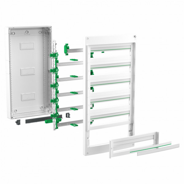 PrismaSeT XS - Coffret plastique saillie 2 rangées 24 modules - sans porte - Largeur: 550 mm | Profondeur: 148 mm | Hauteur : 450 mm - RAL9003 - IP30 sans porte | IP 40 avec porte - IK 08 sans porte | IK09 avec porte - Classe 2 - visuel 1