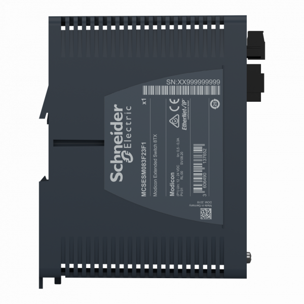 ConneXium - Ethernet - Modicon - switch Ethernet TCP/IP managé - 8 ports cuivre - H142,8mmxXL73mmxP117,6mm - IP30 - switchs en cascade : illimités - connexion intégrée : RJ45 blindée câble cuivre - visuel 3