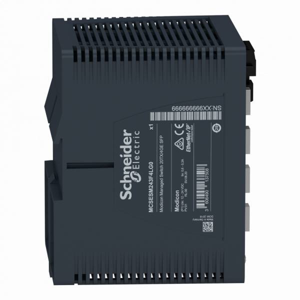 ConneXium - Ethernet - Modicon Switch managé - 20TX/4GE-SFP - 20 ports câble cuivre, 4 ports fibre optique - H142,8mmxL108,8mmxP117,6mm - switchs cascade : illimités - connex. intégrée : RJ45 blindée, Port SFP fibre optique (Gigab.) - IP30 - visuel 3