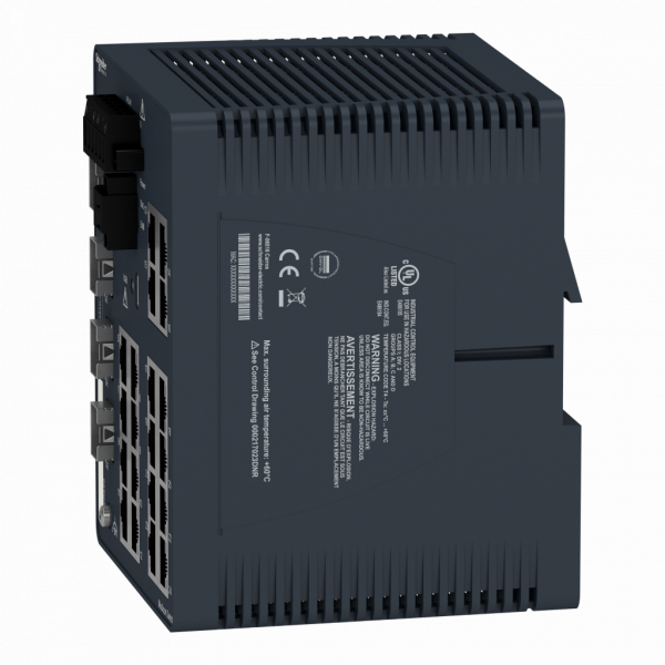 ConneXium - Ethernet - Modicon Switch managé - 20TX/4GE-SFP - 20 ports câble cuivre, 4 ports fibre optique - H142,8mmxL108,8mmxP117,6mm - switchs cascade : illimités - connex. intégrée : RJ45 blindée, Port SFP fibre optique (Gigab.) - IP30 - visuel 4