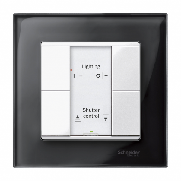 KNX M-Plan - commande multifonction - 4 BP - blanc polaire brillant - montage encastré - IP20 - 4 touches de fonction - signalisation locale : DEL - visuel 3