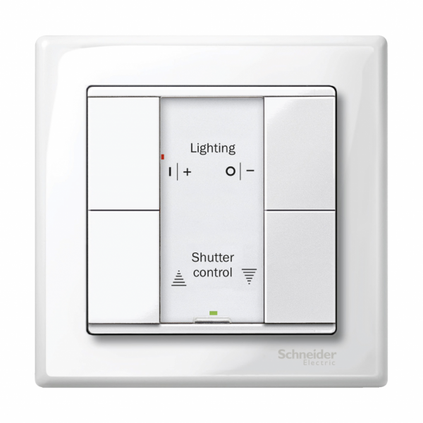 KNX M-Plan - commande multifonction - 4 BP - blanc polaire brillant - montage encastré - IP20 - 4 touches de fonction - signalisation locale : DEL - visuel 4