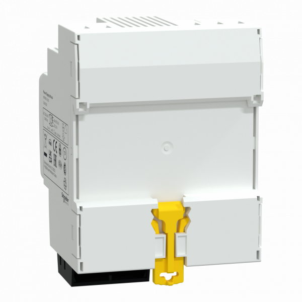 MTN6513-1202. SpaceLogic KNX - alimentation - 640mA - avec alim aux et contact de diagnostic - H90mmxL72mmxP65mm - typologie : TP256 - blanc - 4 modules de 18mm - visuel 2