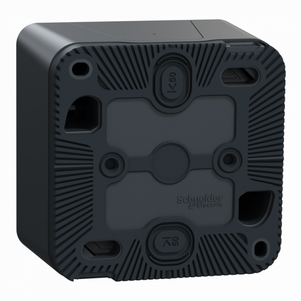 Mureva Styl - Produit complet - bipolaire - 16 AX - 250 V CA - gris RAL 7016 - Entrées de câble : Easy Valve Access Ø 6 à 20mm - CE | NF - IP55 - IK08 - auto-extinguible - visuel 2