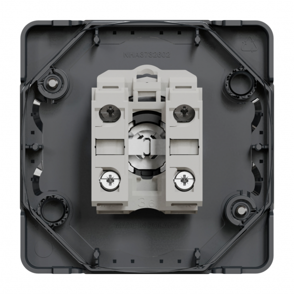 Mureva Styl - Interrupteur à clé 3 positions - composable - IP55 - IK08 - gris (RAL 7016) - H71mmxL71mmxP72mm - tension d'alimentation : 230 V CA 50/60 Hz - retrait de la clé position milieu - visuel 3