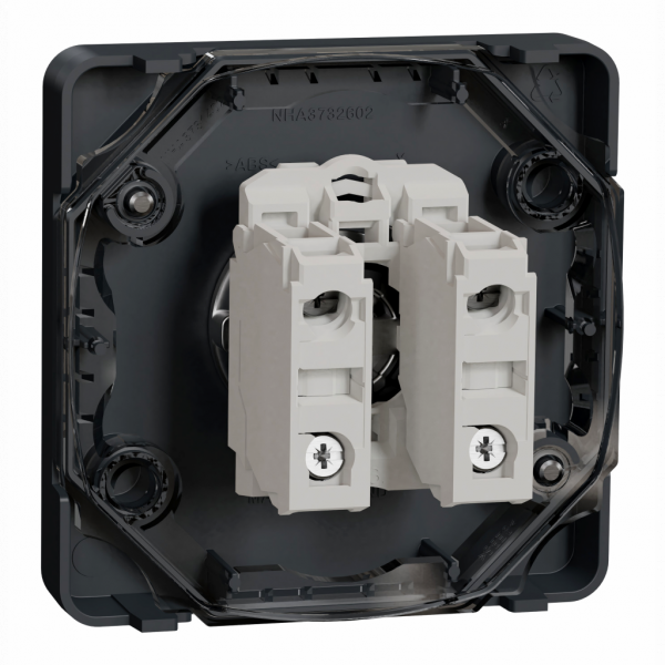 Mureva Styl - Interrupteur à clé 3 positions - composable - IP55 - IK08 - gris (RAL 7016) - H71mmxL71mmxP72mm - tension d'alimentation : 230 V CA 50/60 Hz - retrait de la clé position milieu - visuel 4