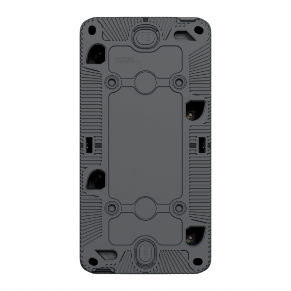 Mureva Styl - prise courant 2P+T+va et vient vertical - saillie - IP55 IK08 - gris (RAL 7016) - H147mmxL76mmxP64mm - tension assignée de service : 250V - matière : plastique, laiton - visuel 3