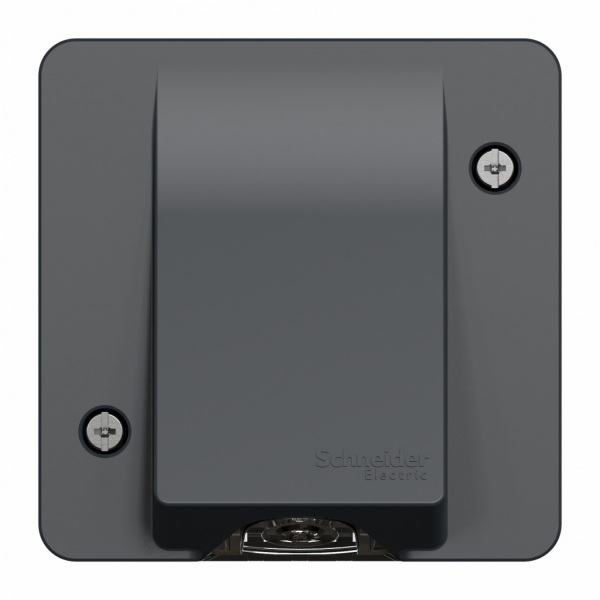 Mureva Styl - sortie de câble - composable - IP55 IK08 - connexion auto - gris - H45mmxL71mmxP71mm - 1 module - 3 câbles - utilisation : intérieur, extérieur - visuel 2