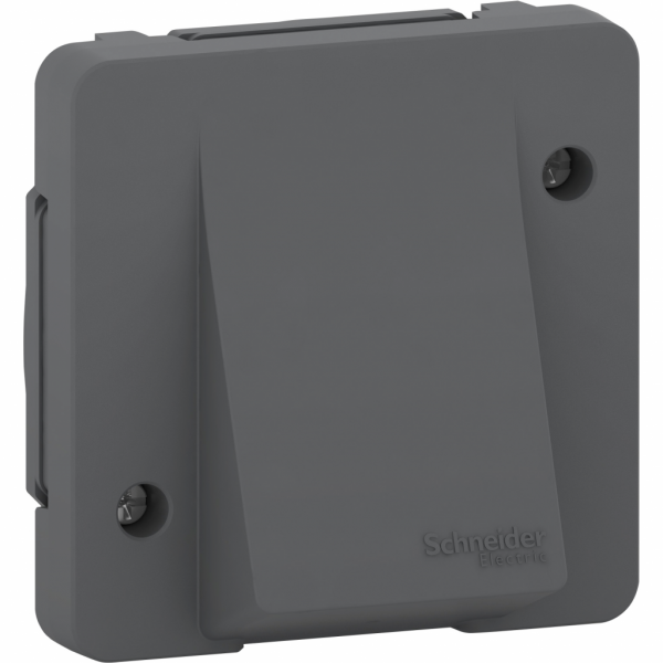 Mureva Styl - sortie de câble - composable - IP55 IK08 - connexion auto - gris - H45mmxL71mmxP71mm - 1 module - 3 câbles - utilisation : intérieur, extérieur - visuel 1
