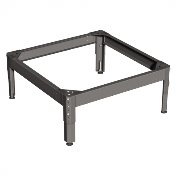 Actassi - socle rehausse de baie L8xP8 - gris (RAL 9011) - hauteur : 200…350mm - largeur : 800mm - profondeur : 800m - fixation au sol - visuel 1