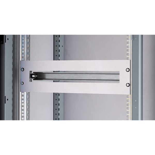Actassi - plastron 19P 3U tôle pour disjoncteurs modulaires 22 modules - gris (RAL 7035) - aluminium - épaisseur : 15mm, 10mm - fixation par 4 vis - 3 unités de rack - visuel 3