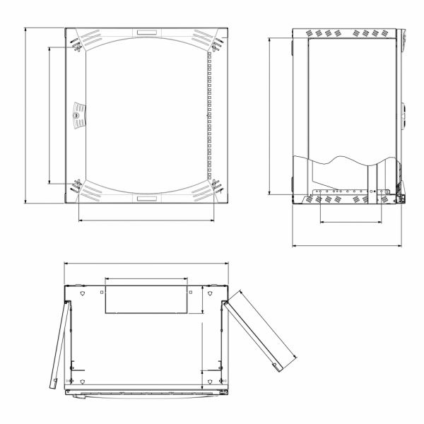 Actassi Coffret mural - OPB 21U L600mmxP600mm - châssis fixe 19P - porte vitrée - gris clair (RAL 7035) - application : câblage - visuel 1