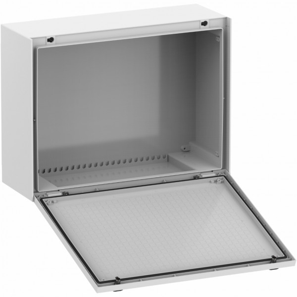 Thalassa PLM - Coffret monobloc Horizontal en polyester renforcé de fibre de verre, avec porte pleine amovible : démontable facilement à 100° - pratique dans les lieux avec contrainte de hauteur - 536x747x300 mm - IP66 RAL 7035 - visuel 2