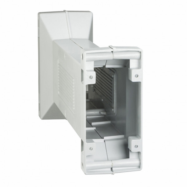 Thalassa PLM - pilier support - compo : éléments fixation | cadre inf. | pilier support - pied polyester chargé verre | structure acier - gris RAL 7035 - Haut. : 800mm | Larg. : 355 en haut 405mm en bas | Prof. : 165 en haut 200mm en bas - visuel 1