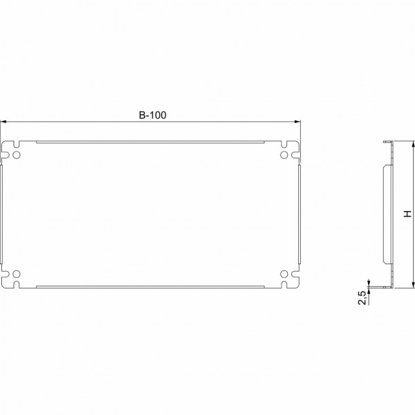 Spacial SF | Spacial SFX | Spacial SM - platine de montage - Composition : éléments de fixation | 1 châssis plein - acier galvanisé - H réelle 247mm | nominale 250mm - L nominale 1000mm - L réelle 905mm - fixation horizontale sur traverses - visuel 2