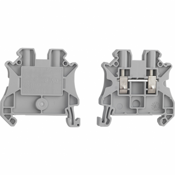 Linergy TR - borne à vis - passant - 2 points - 4mm² - gris - longueur : 47,7mm - H47,5mmxL6,2mm - encliquetable - lot de 50 - visuel 2