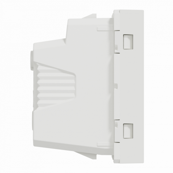 Unica - prise standard US - 15A - 2P+T - 2 modules - blanc (RAL 9003) - méca seul - montage encastré - H45mmxL22,5mmxP33,5mm - IP21D - avec volet - réseau : CA - clipsable - visuel 4