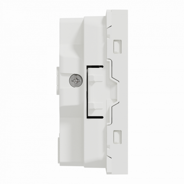 Unica - prise double standard US - 15A - 2P+T - 3 modules - blanc (RAL 9003) - méca seul - montage encastré - H45mmxL22,5mmxP33,5mm - IP20 - avec volet - réseau : CA - clipsable - visuel 4