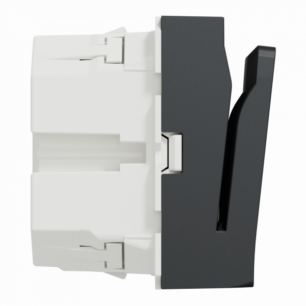 Unica - commande à carte électronique - 2 modules - anthracite - mécanisme seul - H45mmxL45mmxP40,7m - IP20 - 8A - marquage : pictogramme insertion verticale - clipsable - visuel 4